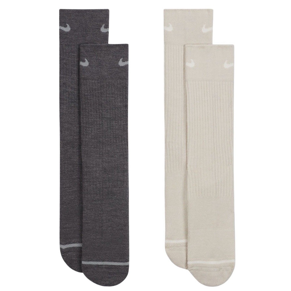 NEW 2‎ Pair Nike Everyday Wool Blend Men's 6-8 Cushioned Crew Socks W 6-10 Grey